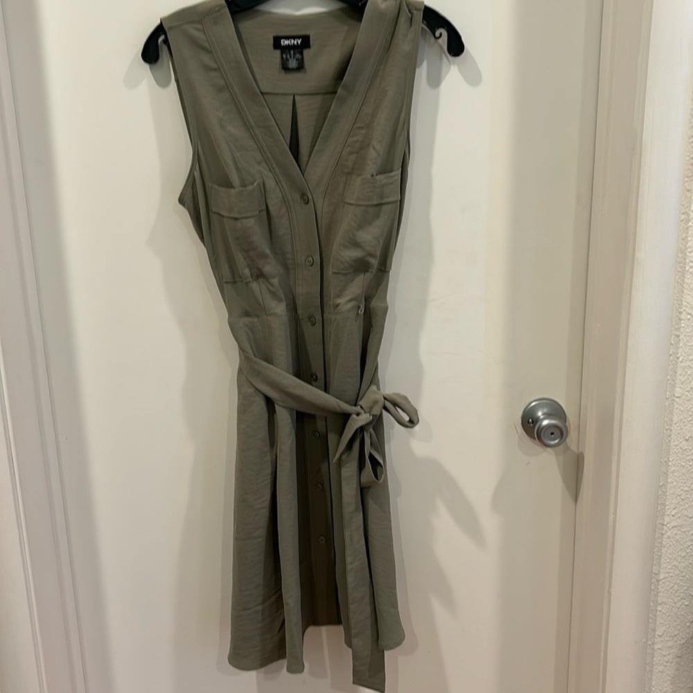 DKNY olive green dress size 10